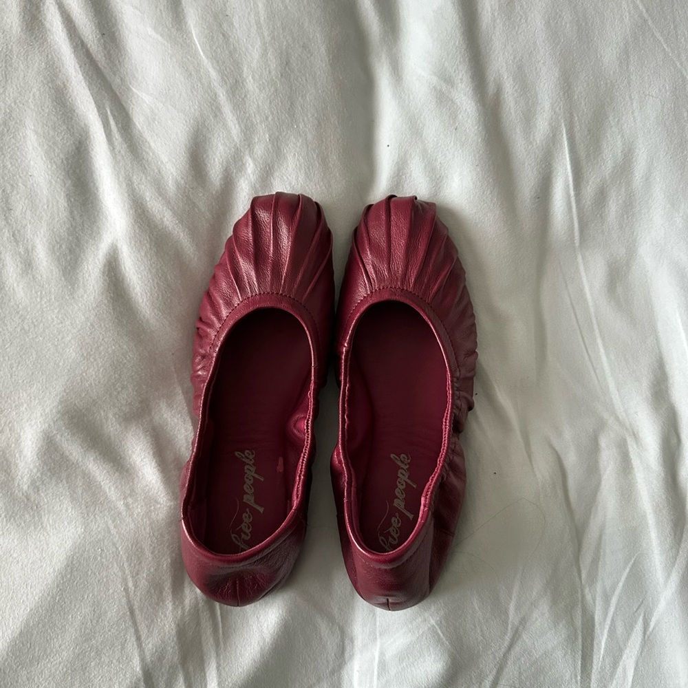 Free People Burgundy Ballet Flats